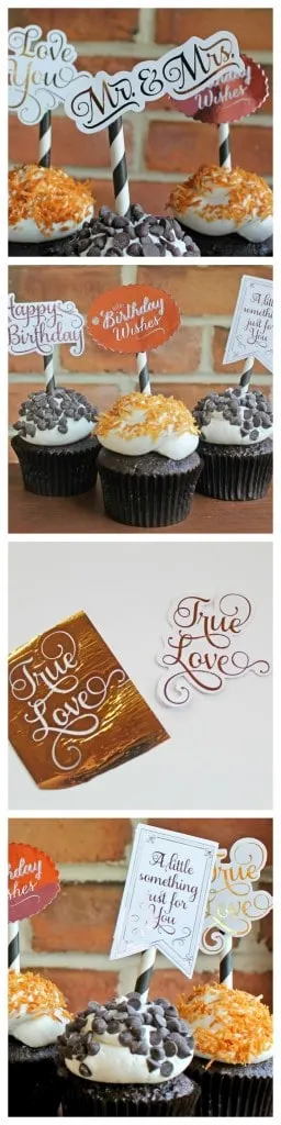 Learn how to make gold foil cupcake toppers at home!