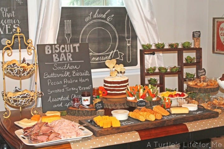 Rustic Bridal Shower food table