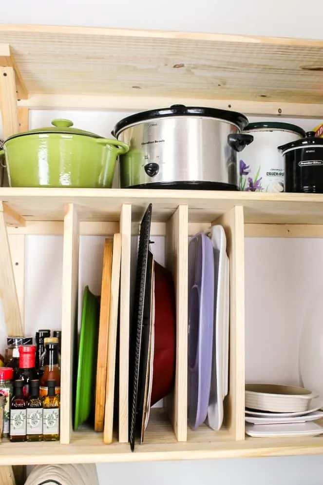 DIY kitchen pantry pan divider
