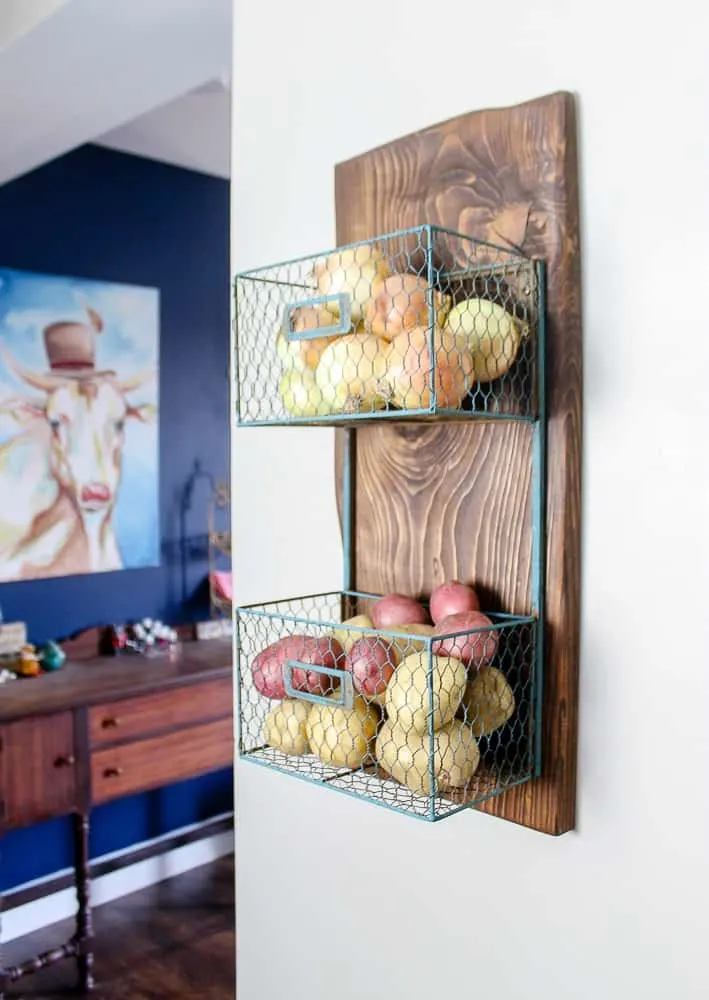 how to make produce wall rack