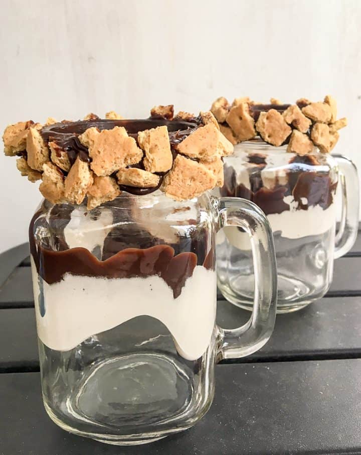 Frozen S'mores Hot Chocolate Milkshakes Recipe