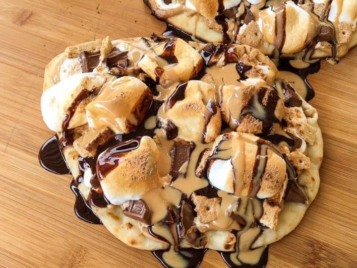 Peanut butter s'mores pizza recipe grilled