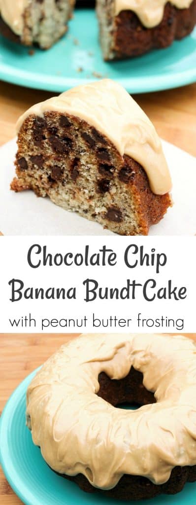 Banana Bundt Cake with Peanut Butter Icing