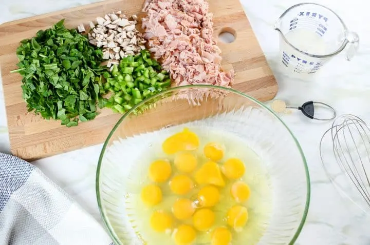 Ingredients for Ham and Egg Muffins