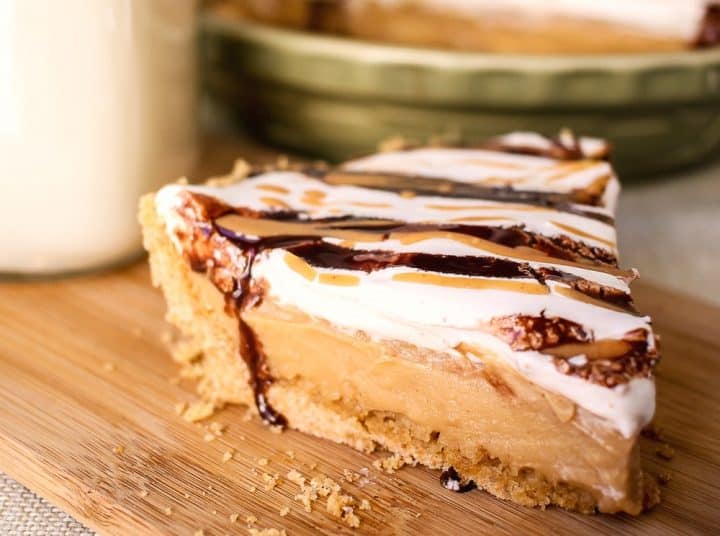homemade peanut butter pudding pie slice recipe