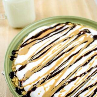 No Bake Peanut Butter Pie Recipe with Pudding in a graham cracker crust
