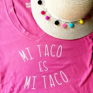 Taco tshirt personalized with cricut