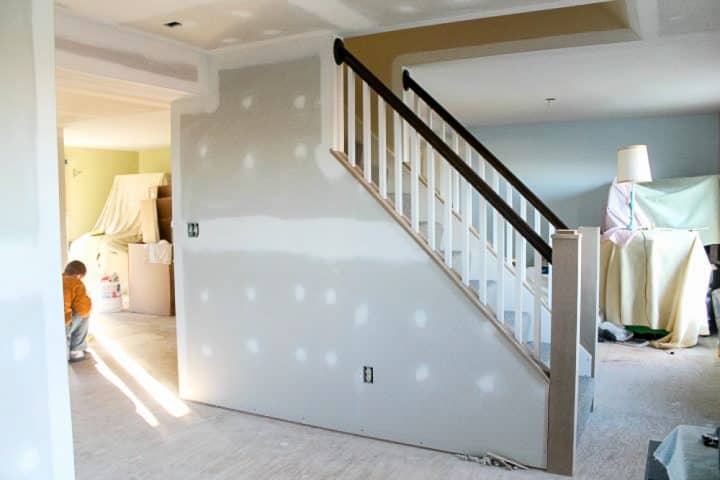 how to open up interior stairs with railing