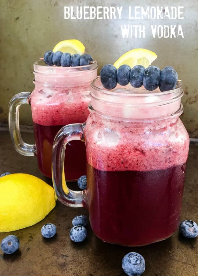 Blueberry Lemonade with Vodka Cocktail