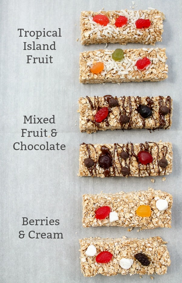 Homemade Granola Bars with Fruit Snacks Flavors