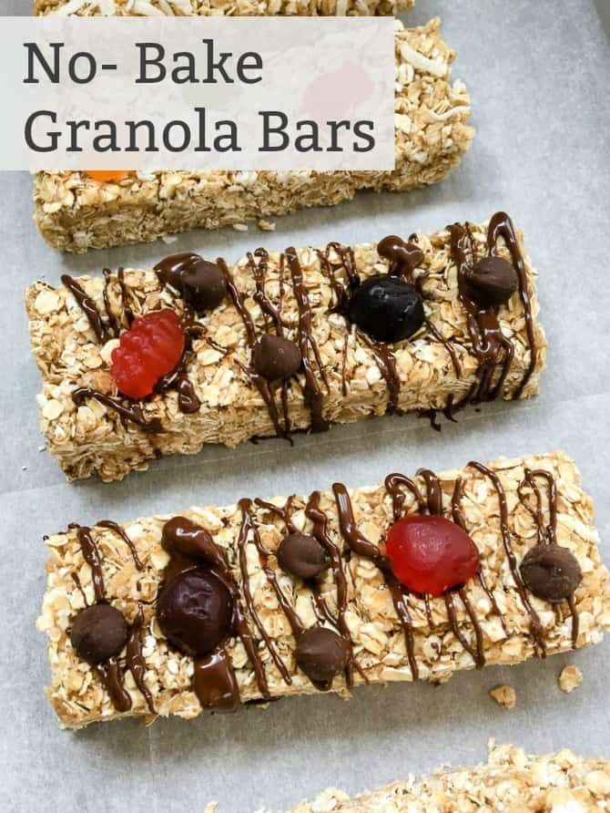 How to make homemade no bake granola bars with fruit toppings
