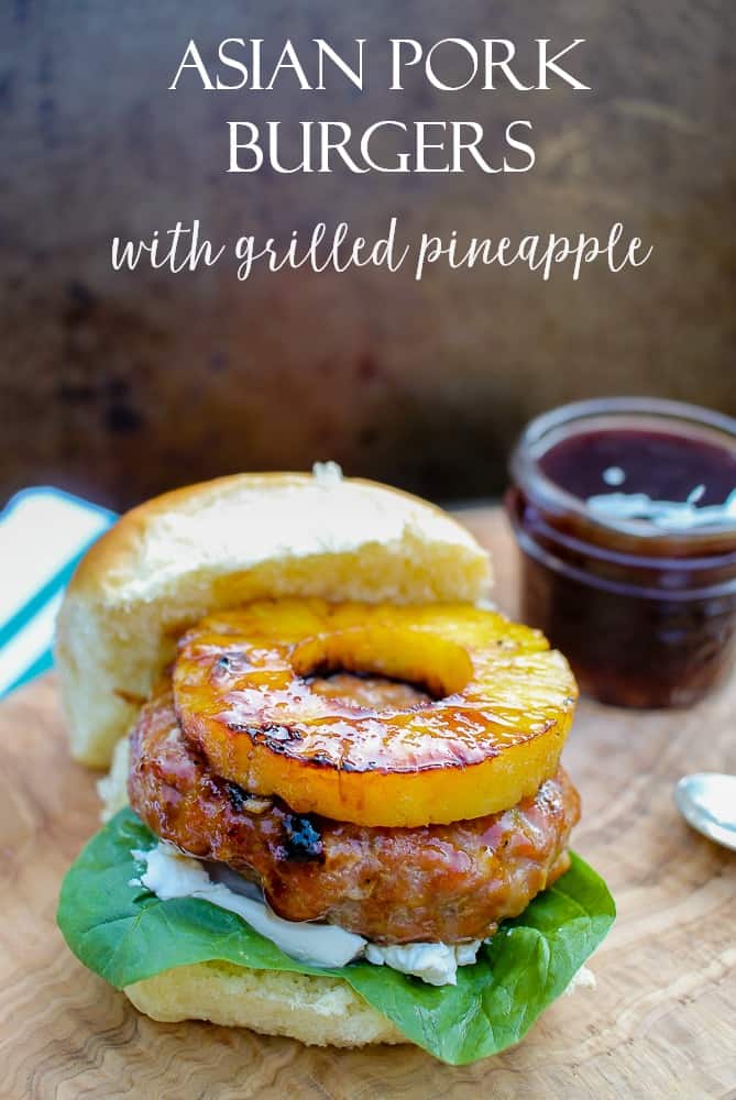 Asian pork burgers with grilled pineapple recipe