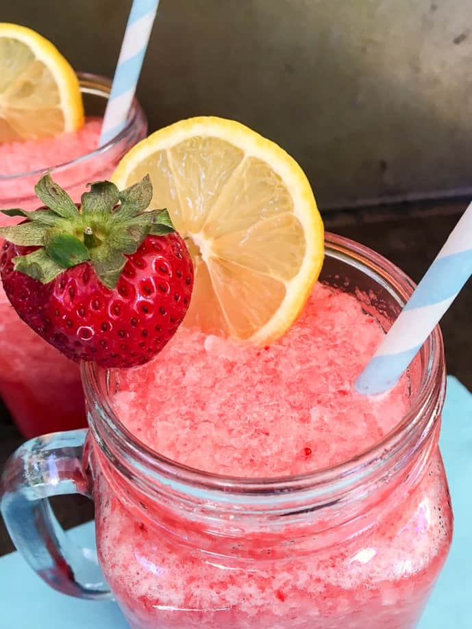 Boozy Strawberry Lemonade Slushy