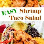 Easy Shrimp Taco Salad Recipe with toppings