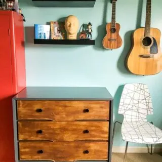 modern rustic DIY dresser makeover