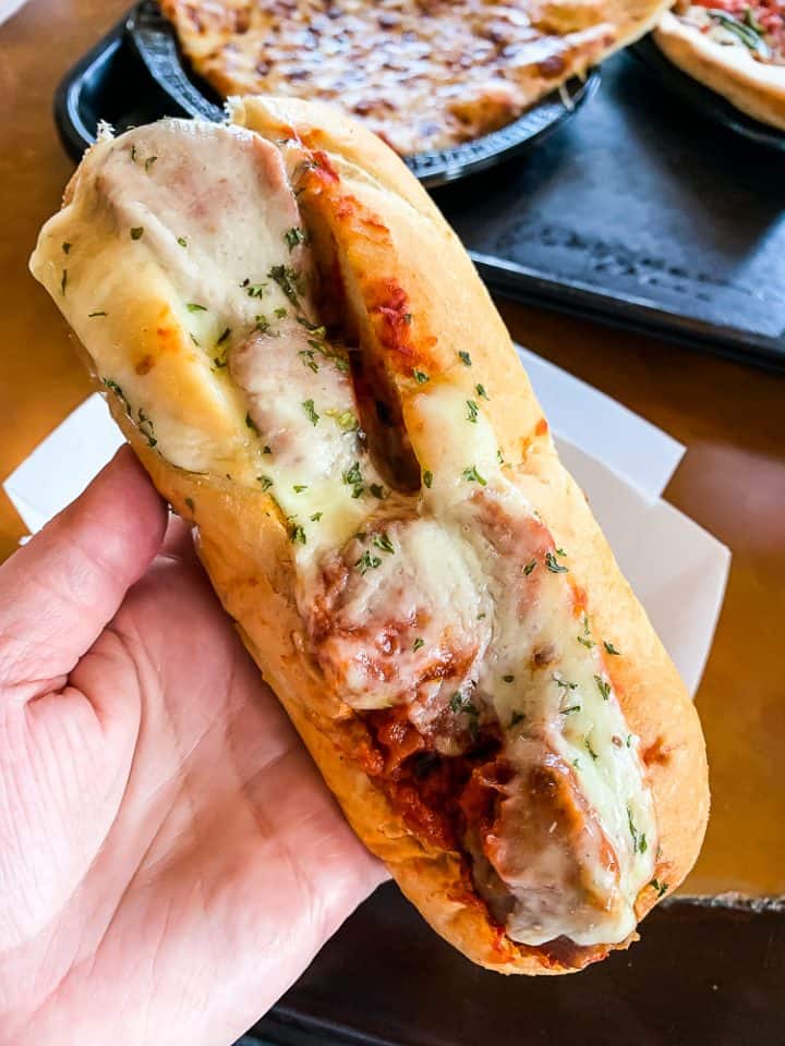 meatball sub at Louie's Italian Restaurant at Universal Studios