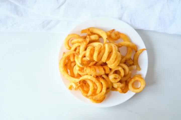 A plate of curly fries